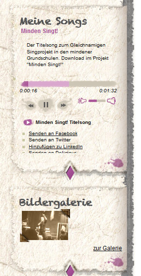 Audio Wiedergabe auf einer Künstlerwebsite, umgesetzt von DROWL Drupal Lösungen aus Ostwestfalen-Lippe. Audio Wiedergabe auf einer Künstlerwebsite, umgesetzt von DROWL Drupal Lösungen aus Ostwestfalen-Lippe.