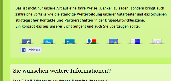 Social Media Buttons auf DROWL.de Social Media Share Buttons