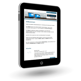 Ansicht auf einem Tablet Computer Responsive Webdesign Drupal CMS